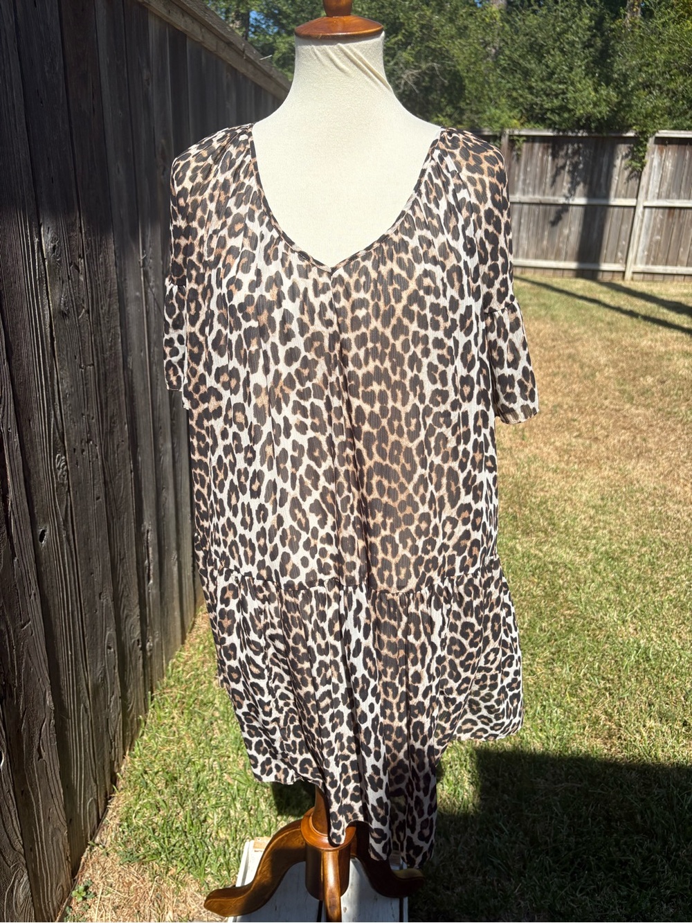 H&M Leopard Print V-Neck Tunic - Brown/Black